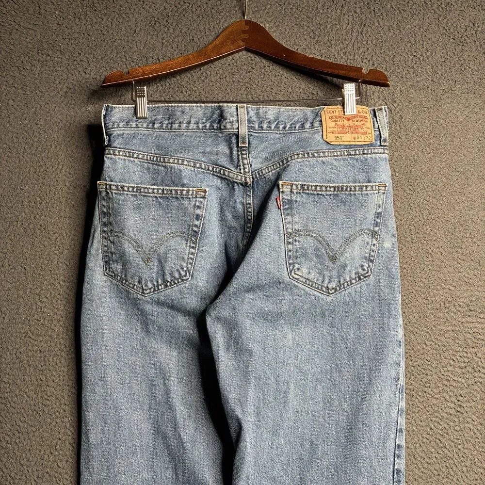 Vintage Levi's 550 Jeans Relaxed Fit Blue 34x31 USA 90s Baggy